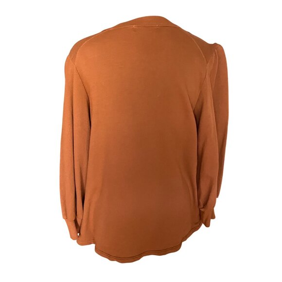 Michael Stars Womens Rust Orange Long Sleeve Pullover Top S 100% Cotton USA-Made - Picture 3 of 6